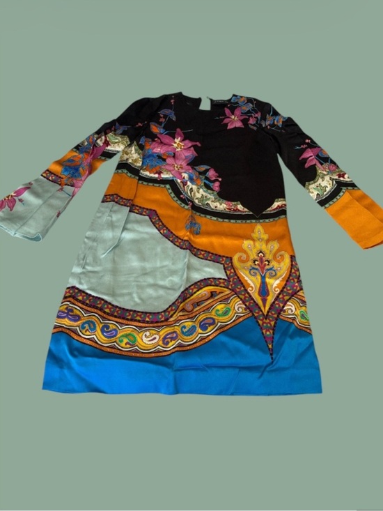 Etro Dresses & Skirts - Etro Black Skirt with Blue, Pink & Orange Floral Print
